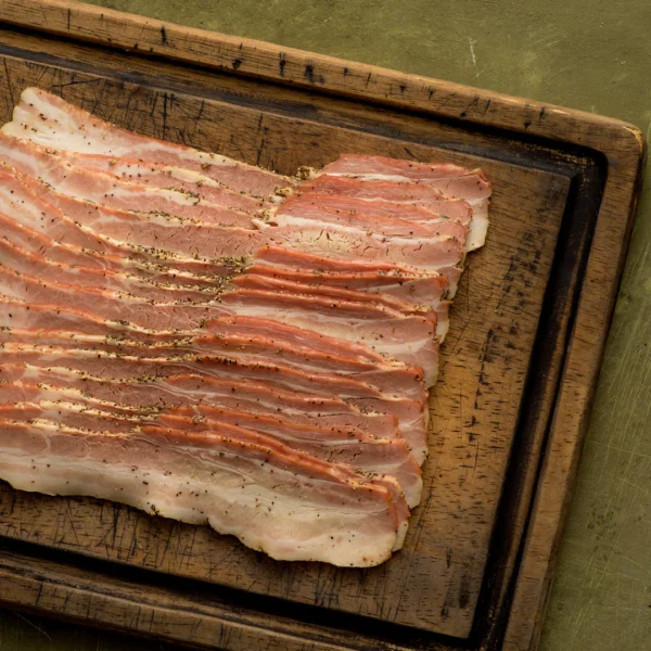 Pastured Sugar-Free Pepper Rubbed Bacon